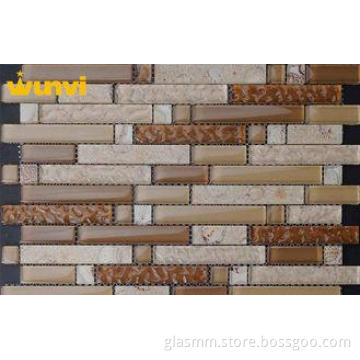 Custom 300  300mm Irregular Wavy Glass Mosaic Tile For Kitc